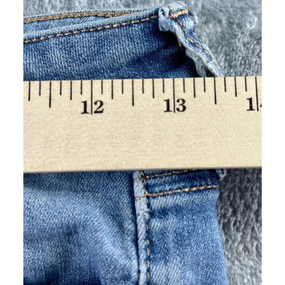 American Eagle Jegging Jean Womens Sz 4S Lt Wash Raw Hem Stretch Distressed Boho
